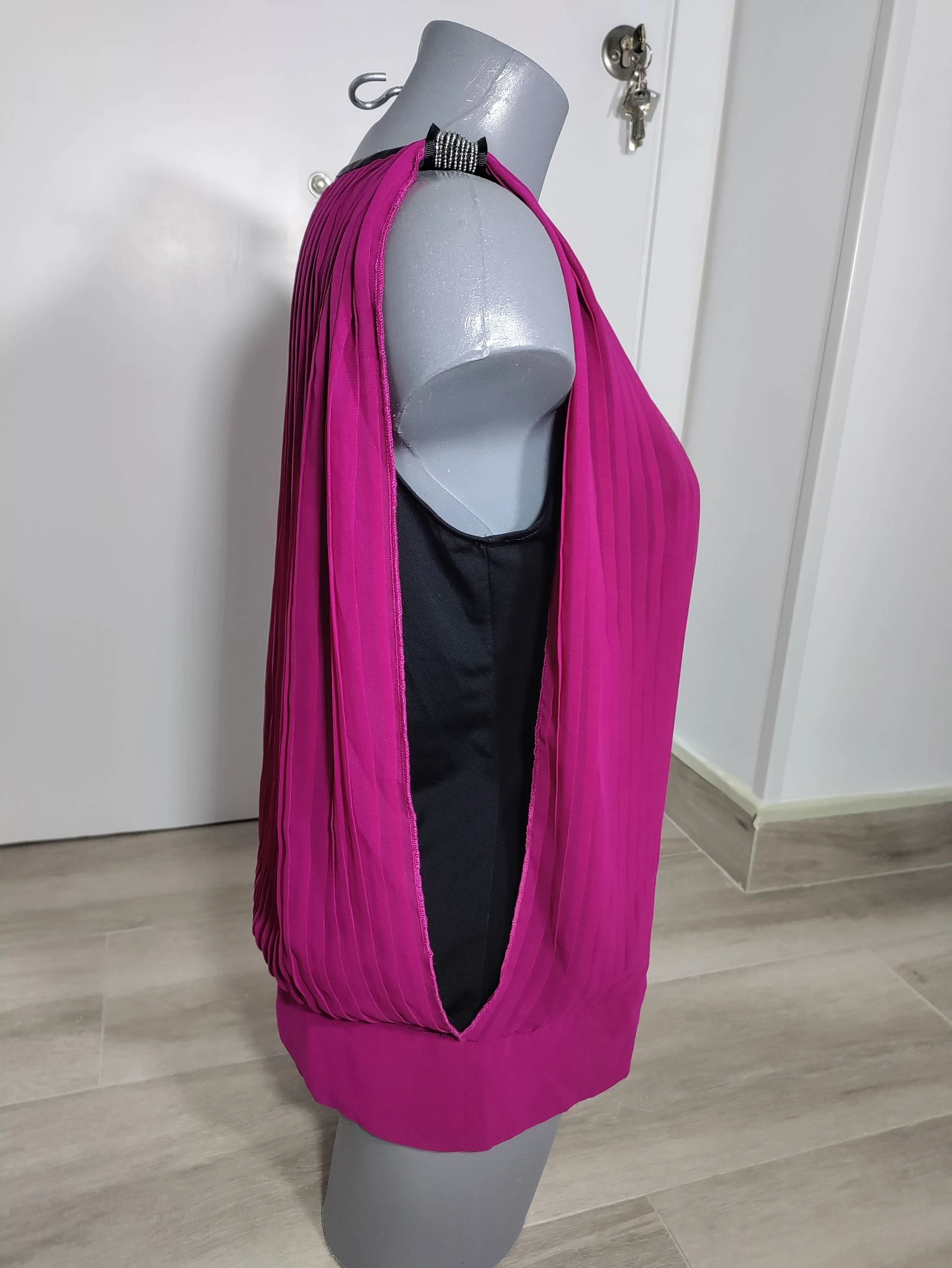 Top plisado fucsia vintage Delmon Joven con top interior – Talla 40 – photo 4